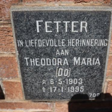 FETTER Theodora Maria 1903-1995