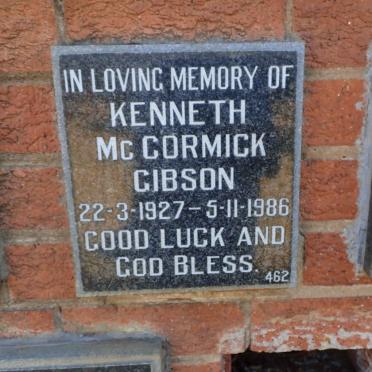 GIBSON Kenneth Mc Cormick 1927-1986