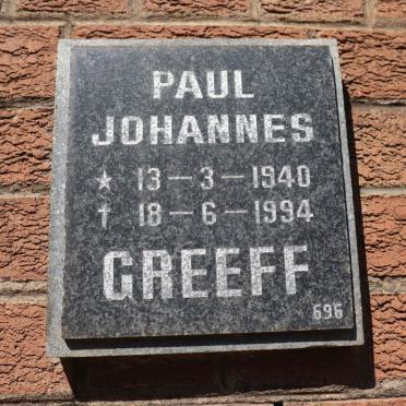 GREEFF Paul Johannes 1940-1994