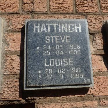 HATTINGH Steve 1908-1990 &amp; Louise 1916-1995