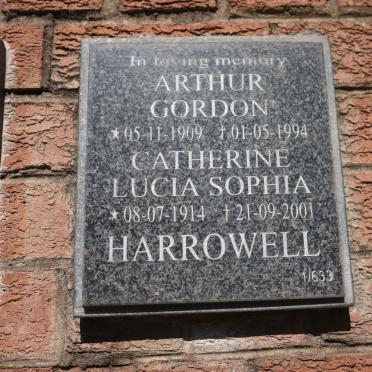 HARROWELL Arthur Gordon 1909-1994 &amp; Catherine Lucia Sophia 1914-2001