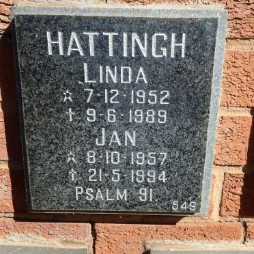 HATTINGH Jan 1957-1994 &amp; Linda 1952-1989