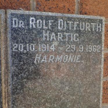 HARTIG Rolf Ditfurth 1914-1962