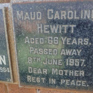 HEWITT Maud Caroline -1957