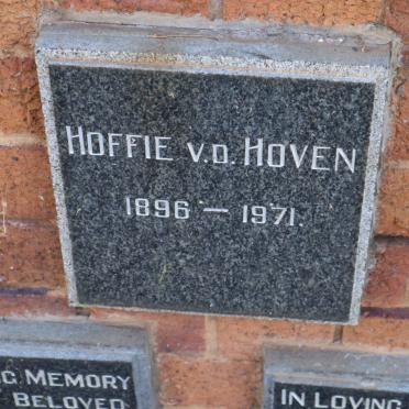 HOVEN Hoffie, v.d. 1896-1971