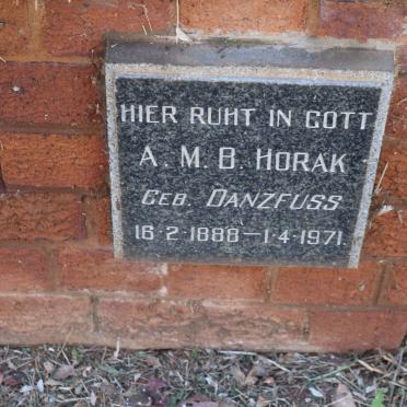 HORAK A.M.B. nee DANZFUSS 1888-1971