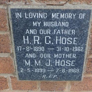 HOSE H.R.G. 1890-1962 &amp; M.M.J. 1899-1969