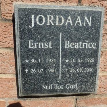 JORDAAN Ernst 1924-1990 &amp; Beatrice 1928-2000
