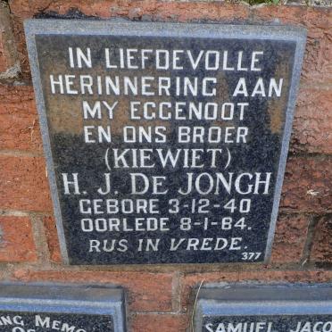 JONGH H.J., de 1940-1984