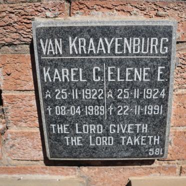 KRAAYENBURG Karel C., van 1922-1989 &amp; Elene E. 1924-1991