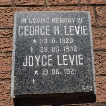 LEVIE George H. 1920-1992 &amp; Joyce 1921-