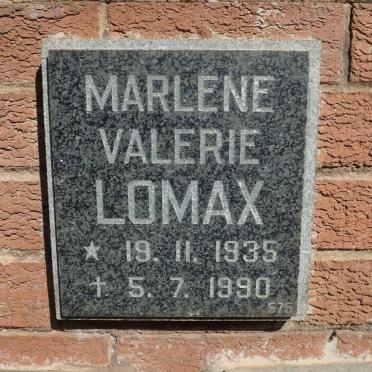 LOMAX Marlene Valerie 1935-1990