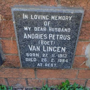 LINGEN Andries Petrus, van 1913-1984