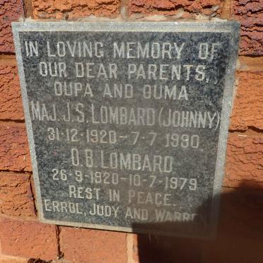 LOMBARD J.S. 1920-1990 &amp; O.B. 1920-1979
