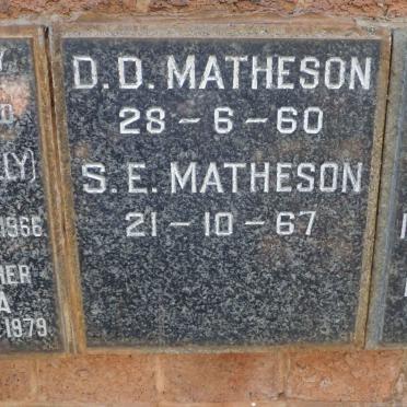 MATHESON D.D. -1960 :: MATHESON S.E. -1967