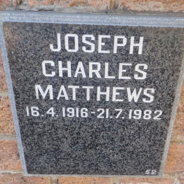 MATTHEWS Joseph Charles 1916-1982