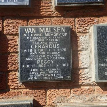 MALSEN Gerardus, van 1901-1976 &amp; Peggy 1903-1983