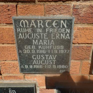 MARTEN Gustav August 1916-1980 &amp; Auguste Erna Maria KUHFUSS 1916-1977