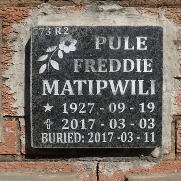 MATIPWILI Pule Freddie 1927-2017