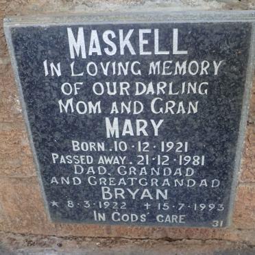MASKELL Bryan 1922-1993 &amp; Mary 1921-1981