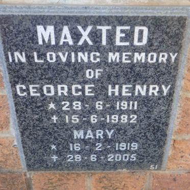 MAXTED George Henry 1911-1982 &amp; Mary 1919-2005