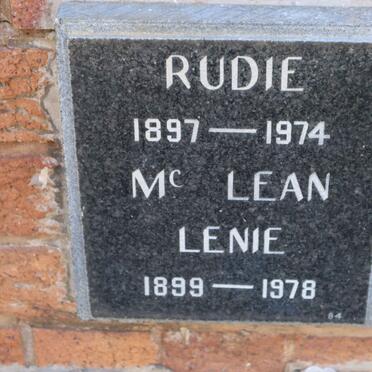 MCLEAN Rudie 1897-1974 &amp; Lenie 1899-1978