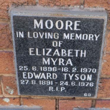 MOORE Edward Tyson 1891-1976 &amp; Elizabeth Myra 1896-1970