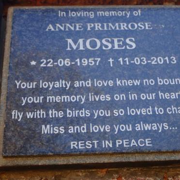 MOSES Anne Primrose 1957-2013