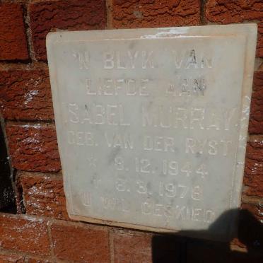 MURRAY Isabel nee VAN DER RYST 1944-1978