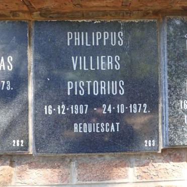 PISTORIUS Philippus Villiers 1907-1972