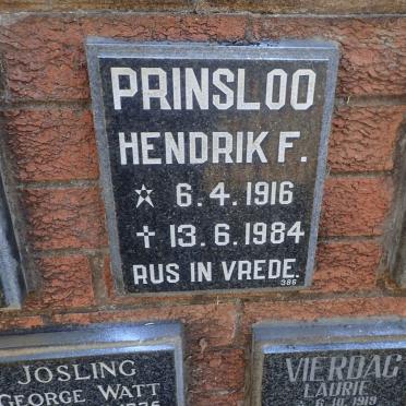 PRINSLOO Hendrik F. 1916-1984