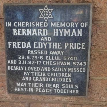 PRICE Bernard Hyman  -1979 &amp; Freda Edythe -1982