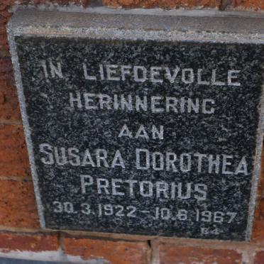 PRETORIUS Susara Dorothea 1922-1967