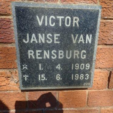 RENSBURG Victor, Janse van 1909-1983