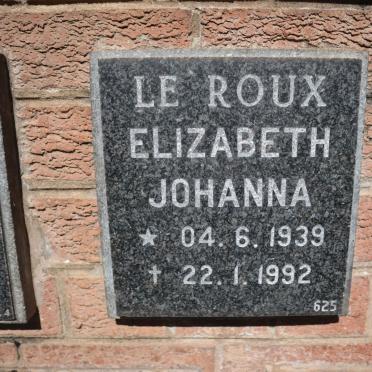 ROUX Elizabeth Johanna, le 1939-1992