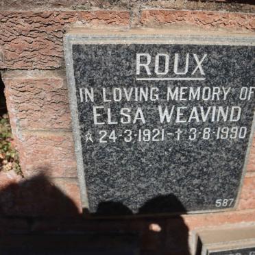 ROUX Elsa Weavind 1921-1990