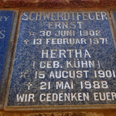 SCHWERDTFEGER Ernst 1902-1971 &amp; Hertha KUHN 1901-1988