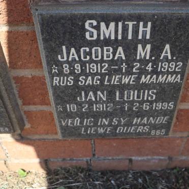SMITH Jan Louis 1912-1995 &amp; Jacoba M.A. 1912-1992