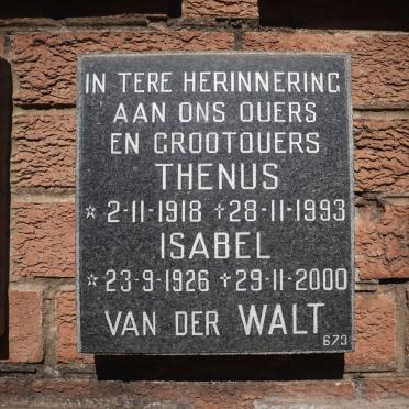 WALT Thenus, van der 1918-1993 &amp; Isabel 1926-2000