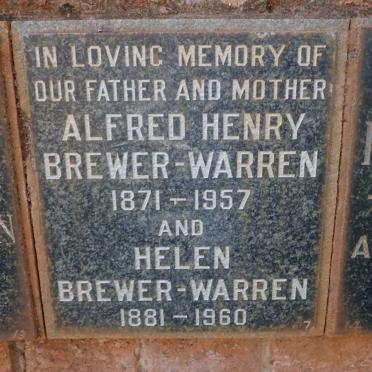 WARREN Alfred Henry, BREWER 1871-1957 &amp; Helen 1881-1960