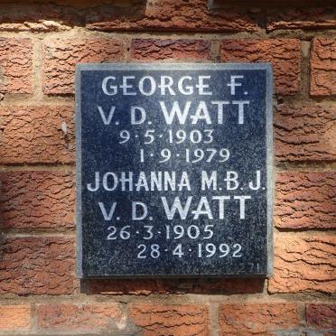 WATT George F., v.d. 1903-1979 &amp; Johanna M.B.J. 1905-1992