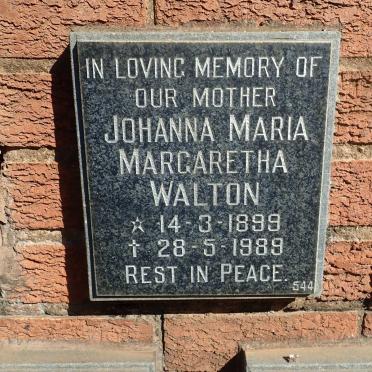 WALTON Johanna Maria Margaretha 1899-1989