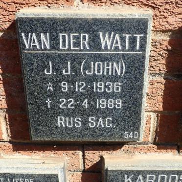 WATT J.J., van der 1936-1989
