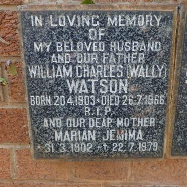 WATSON William Charles 1903-1966 &amp; Marian Jemima 1902-1979