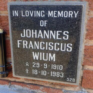 WIUM Johannes Franciscus 1910-1983