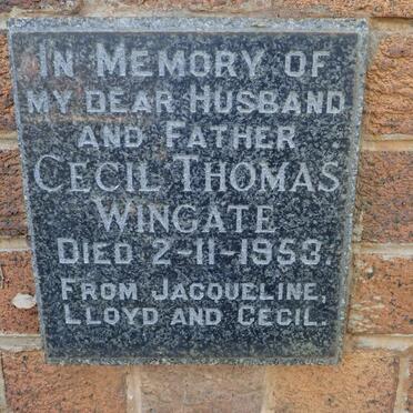 WINGATE Cecil Thomas -1953