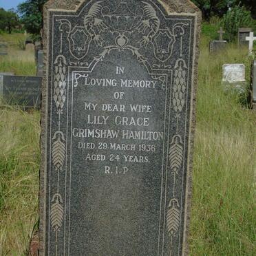 HAMILTON Lily Grace Grimshaw -1936