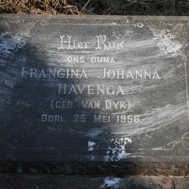 HAVENGA Francina Johanna nee VAN DYK -1956