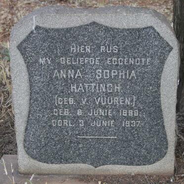 HATTINGH Anna Sophia nee V. VUUREN 1880-1937