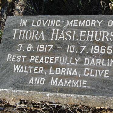 HASLEHURST Thora 1917-1965